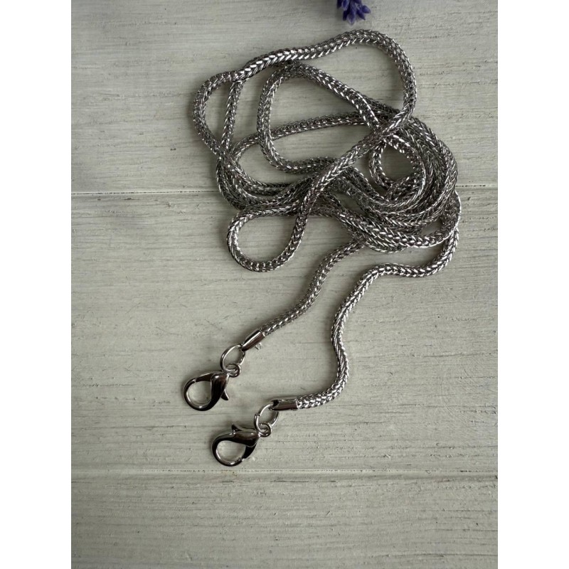 Комплект Ланцюжок з карабіном  № 19 , срібло   110 см