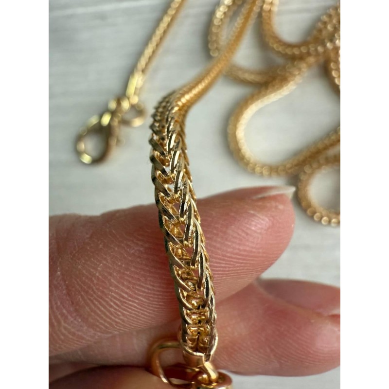 Комплект Ланцюжок з карабіном  № 19 , золото 110 см