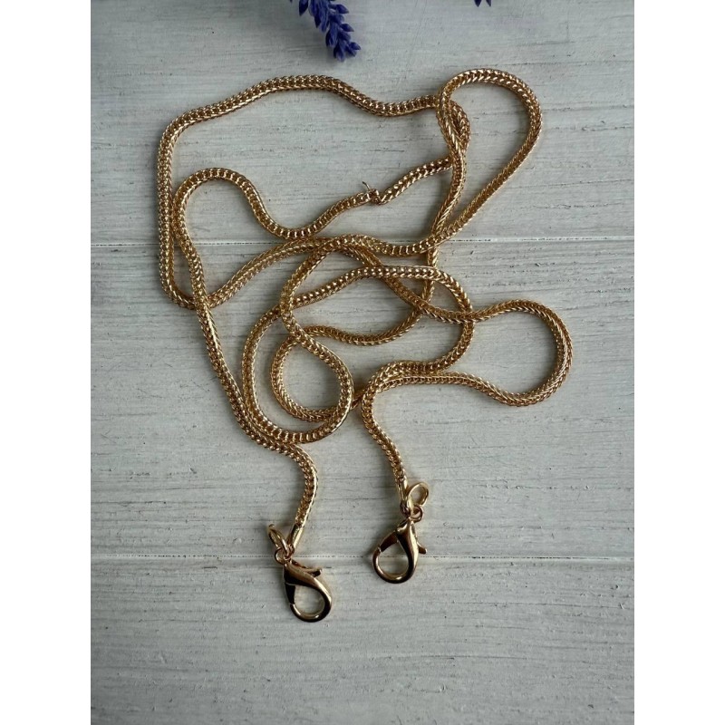 Уцінка ! Комплект Ланцюжок з карабіном  № 19 , золото 110 см