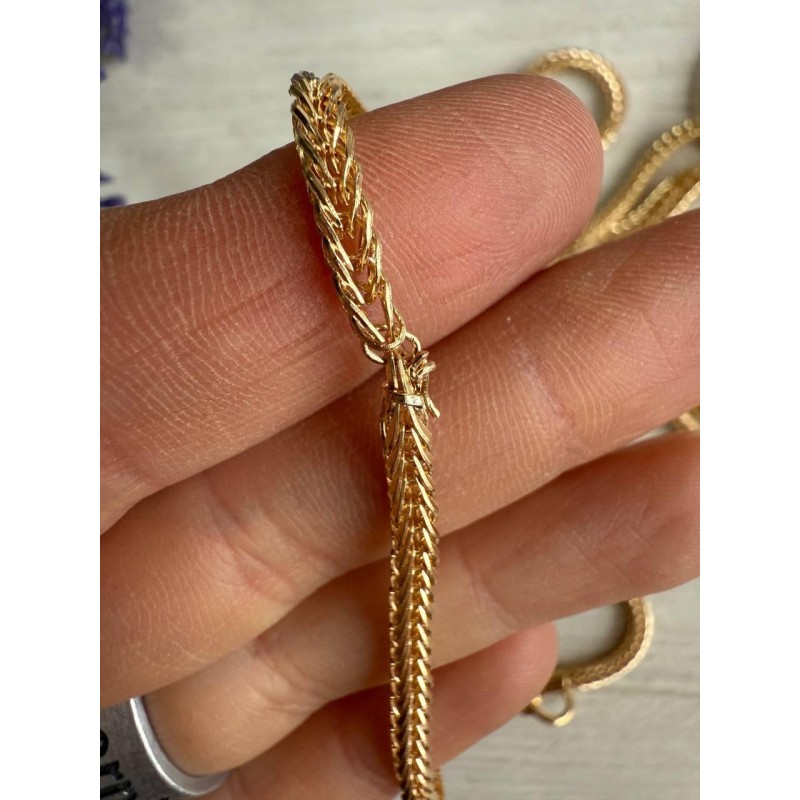 Уцінка ! Комплект Ланцюжок з карабіном  № 19 , золото 110 см