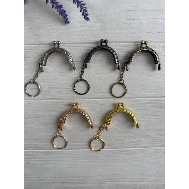 Фермуар брелок пришивний, темний нікель  1 шт