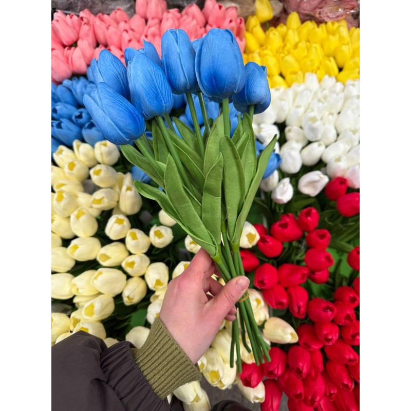 Тюльпани штучні букет сині   9 шт