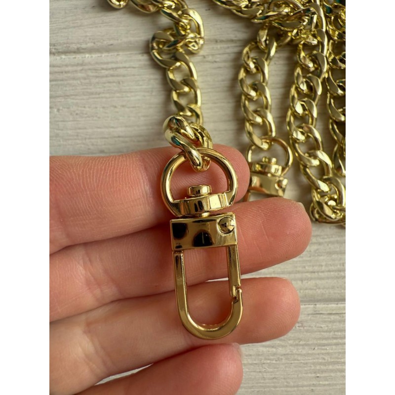 Комплект Ланцюжок з карабіном № 2  , лимонне золото  110 см