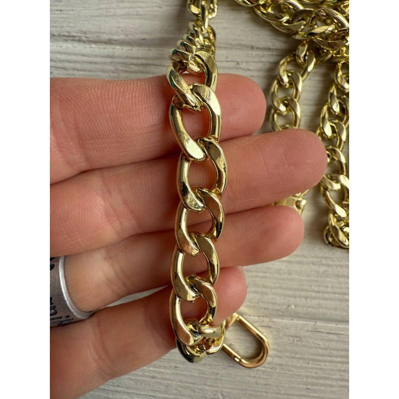 Комплект Ланцюжок з карабіном № 2  , лимонне золото  110 см