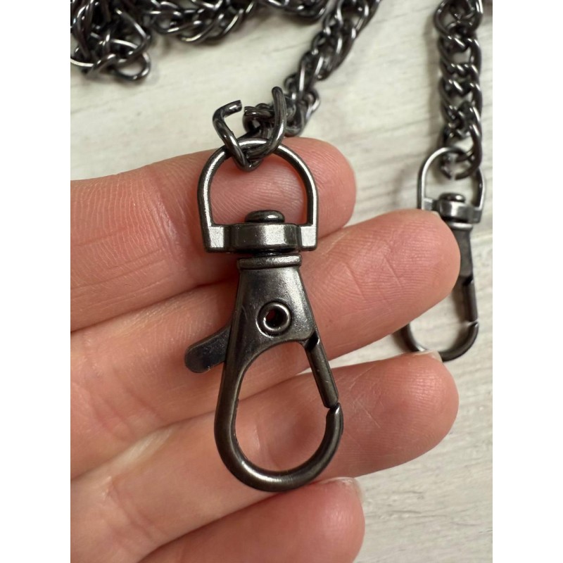 Комплект Ланцюжок з карабіном  № 20 , темний нікель   120 см