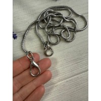 Комплект Цепочка  с карабином  № 21 , серебро  110 см