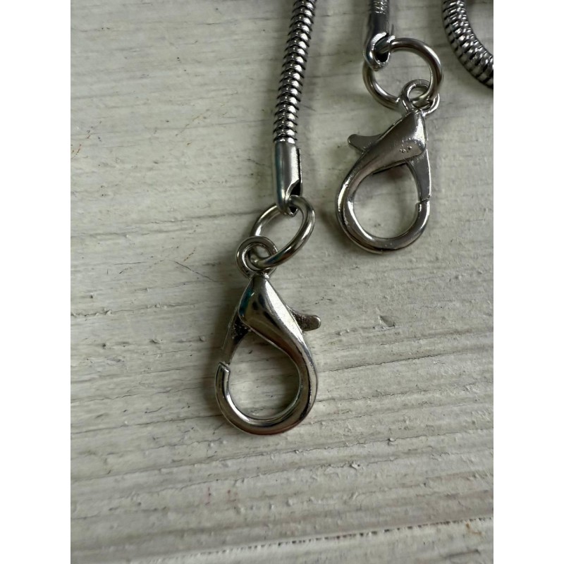 Комплект Ланцюжок з карабіном  № 21 , срібло 110 см