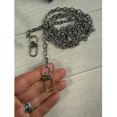 Комплект Ланцюжок з карабіном  № 22 , срібло  110 см