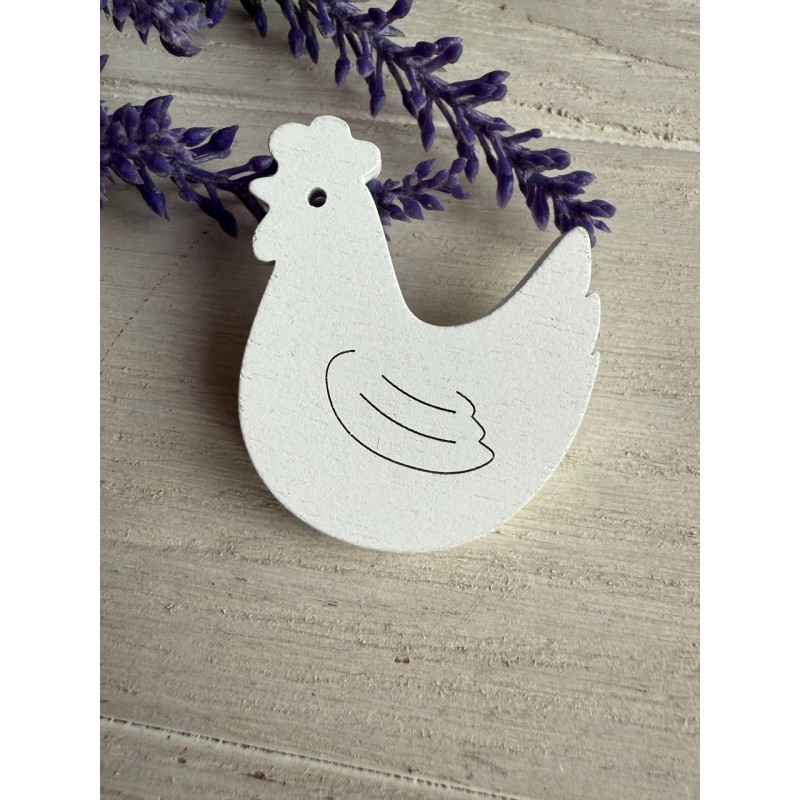 Прикраса " Курочка " біла  11 шт