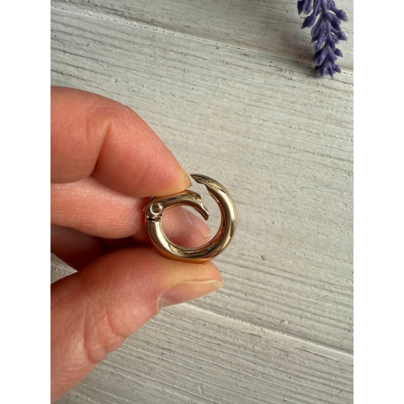 Кільце самозатискне " Преміум "  20 мм, світле золото 1 шт