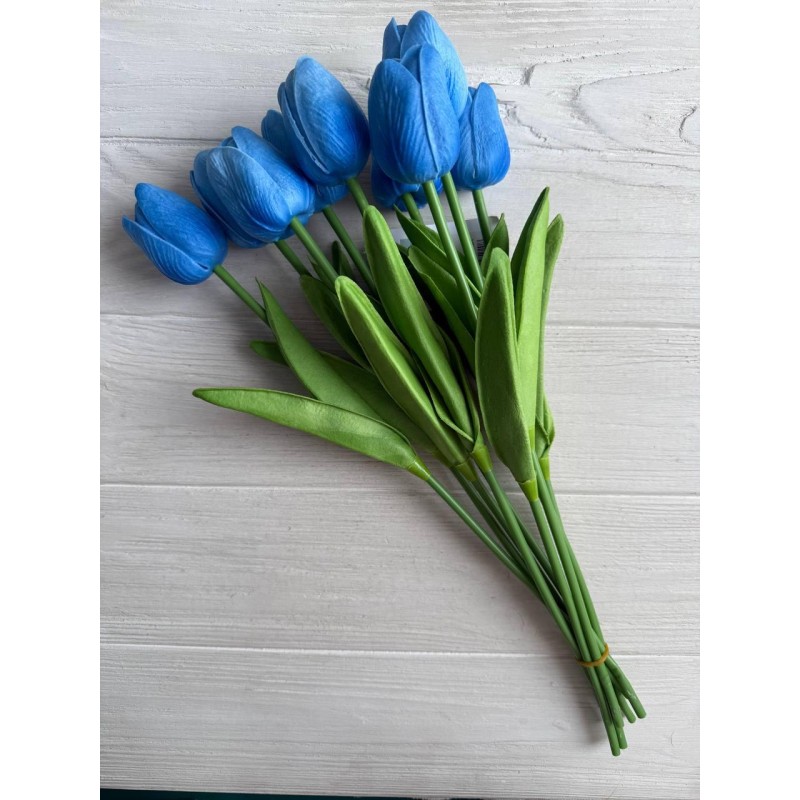Тюльпани штучні букет сині   9 шт