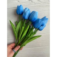 Тюльпаны искусственные букет, синие  9 шт