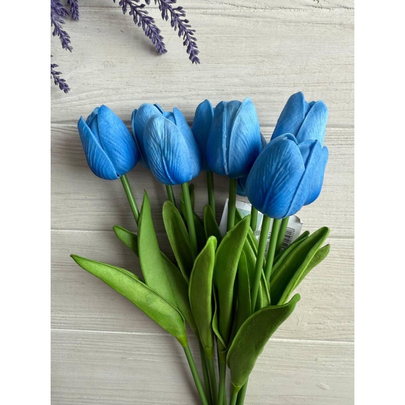 Тюльпани штучні букет сині   9 шт