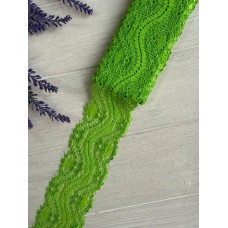 Мереживо стрейчеве "Хвиля " 5,7 см , зелене 6 метрів