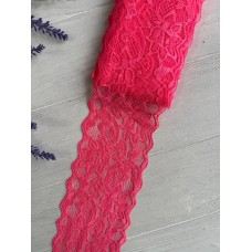 Мереживо стрейчеве " Азалія" 8 см , коралове 5 метрів