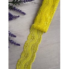 Мереживо стрейчеве "Хвиля " 5,7 см , жовте 3,5 метри