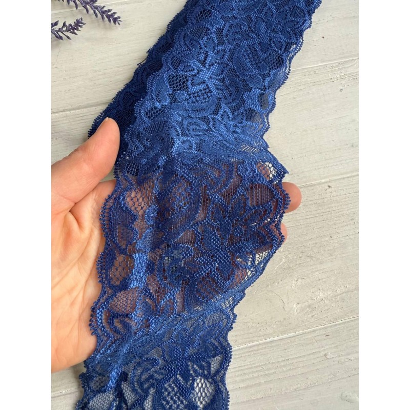 Мереживо стрейчеве " Азалія" 8 см , сапфірове 3 метри