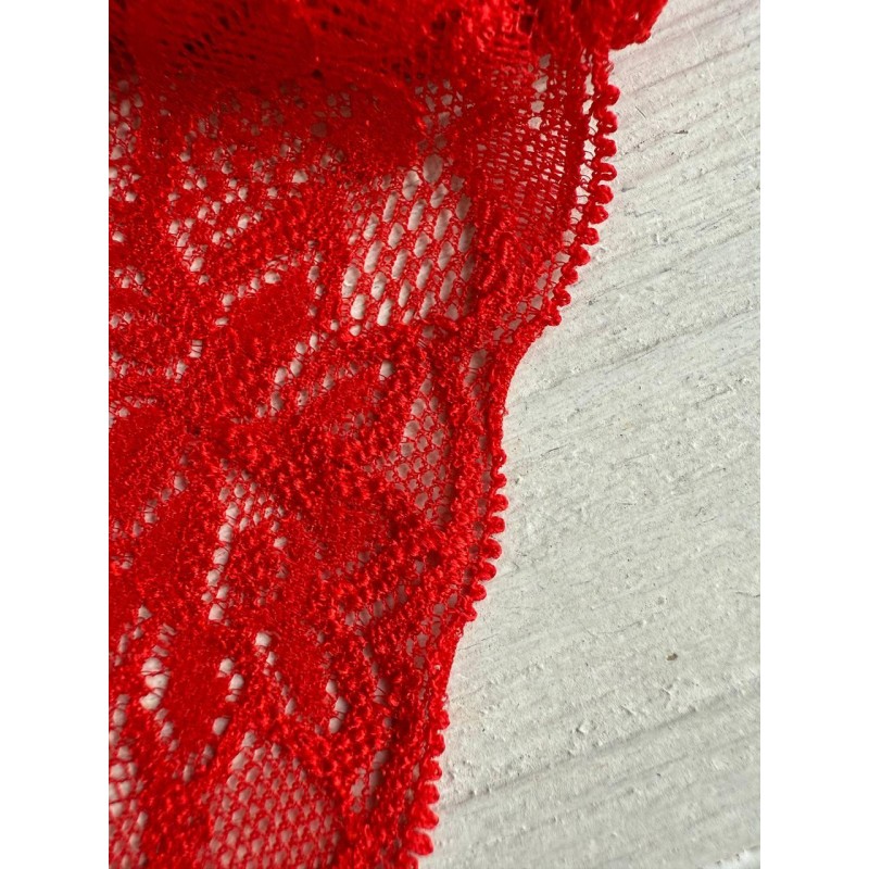 Мереживо стрейчеве " Азалія" 8 см , червона 4 метри