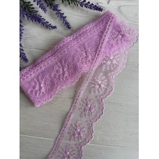 Мереживо органзове " Троянди " , лілове 5 метрів