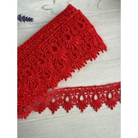 Мереживо макраме " Корона " червоне 7 метрів