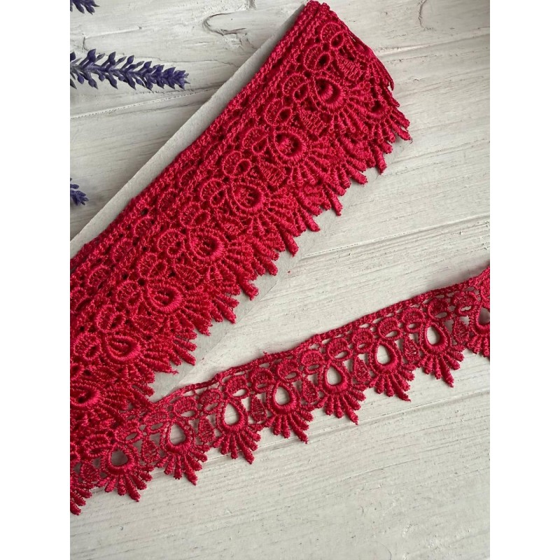 Мереживо макраме " Корона " малинове 4 метри
