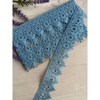 Мереживо макраме " Корона " голубе 5 метрів