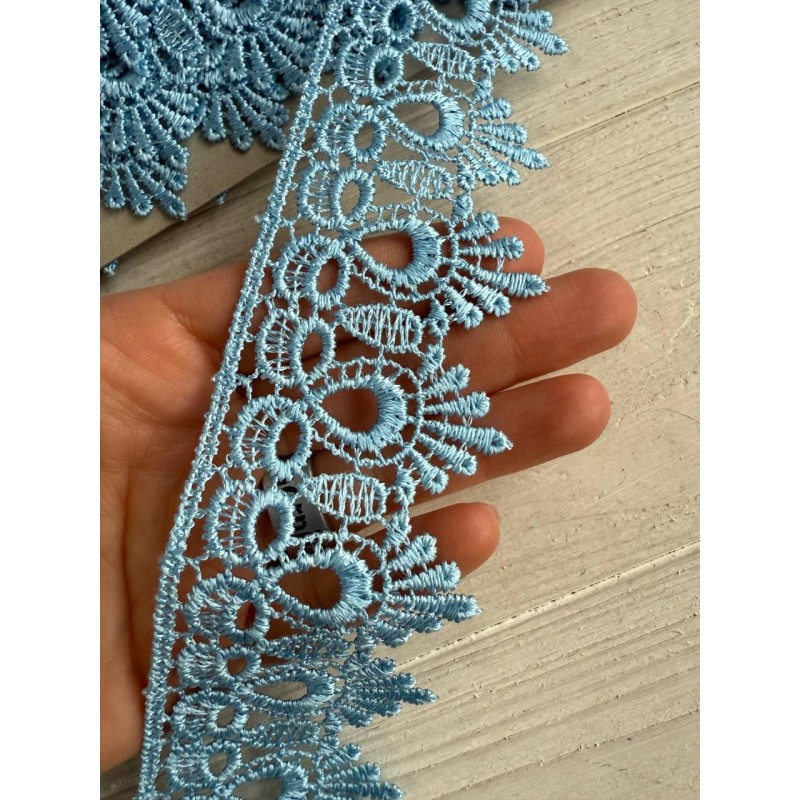 Мереживо макраме " Корона " голубе 5 метрів