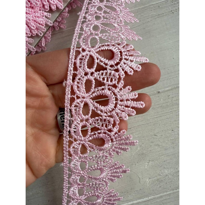 Мереживо макраме " Корона " рожеве 11 метрів