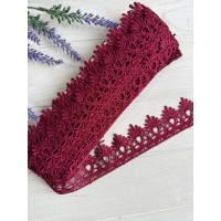 Мереживо макраме " Корона " бордо 7 метрів