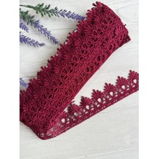 Мереживо макраме " Корона " бордо 7 метрів