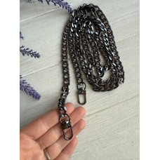 Комплект Ланцюжок з карабіном № 26  , темне срібло  120 см