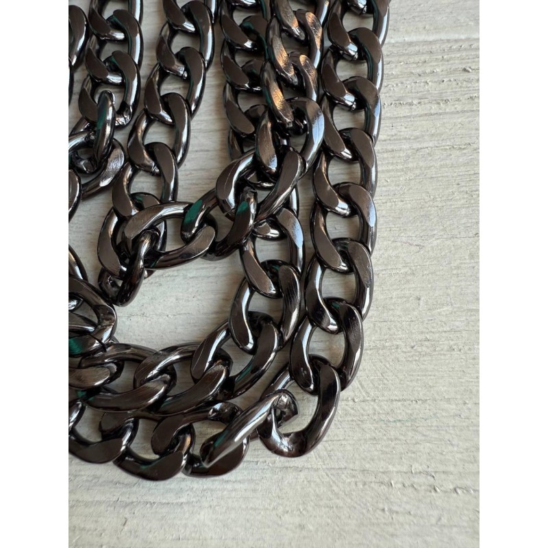 Комплект Ланцюжок з карабіном № 26  , темне срібло  120 см