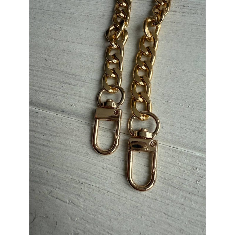 Ручка ланцюжок з карабіном № 28, золото 40 см