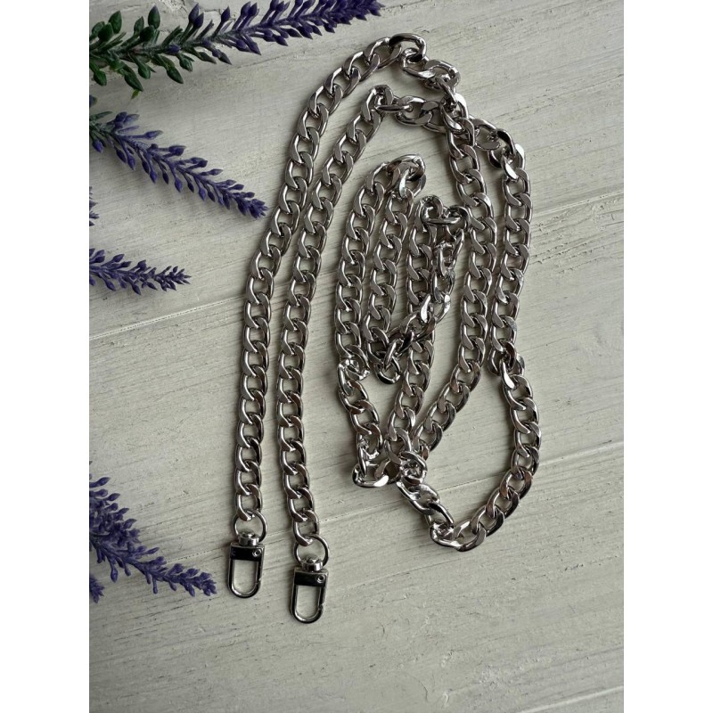 Комплект Ланцюжок з карабіном № 26  , срібло  120 см