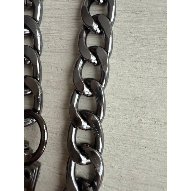 Ручка ланцюжок з карабіном № 28, темний нікель 40 см