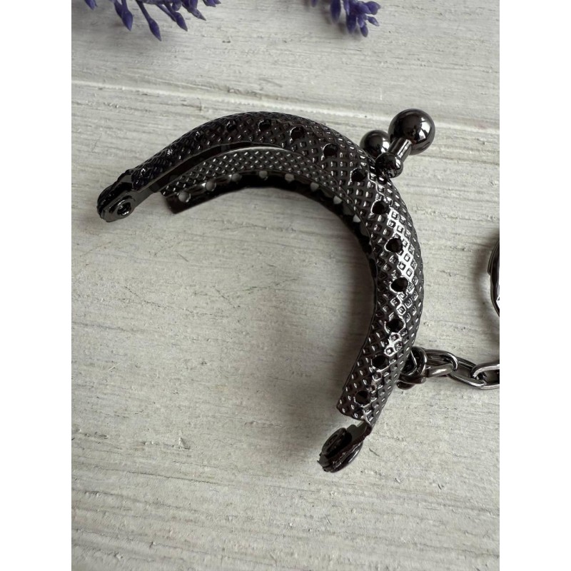 Фермуар брелок пришивний, темний нікель  1 шт