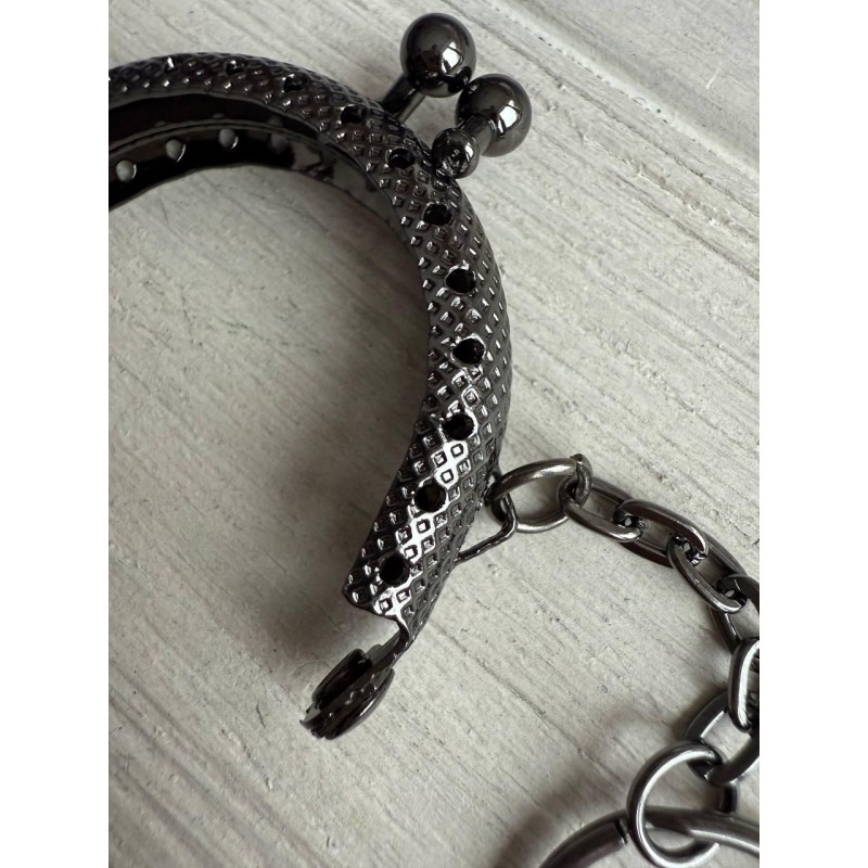 Фермуар брелок пришивний, темний нікель  1 шт