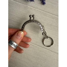 Фермуар брелок пришивний, срібло  1 шт