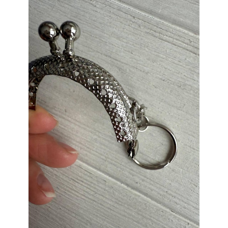 Фермуар брелок пришивний, срібло  1 шт