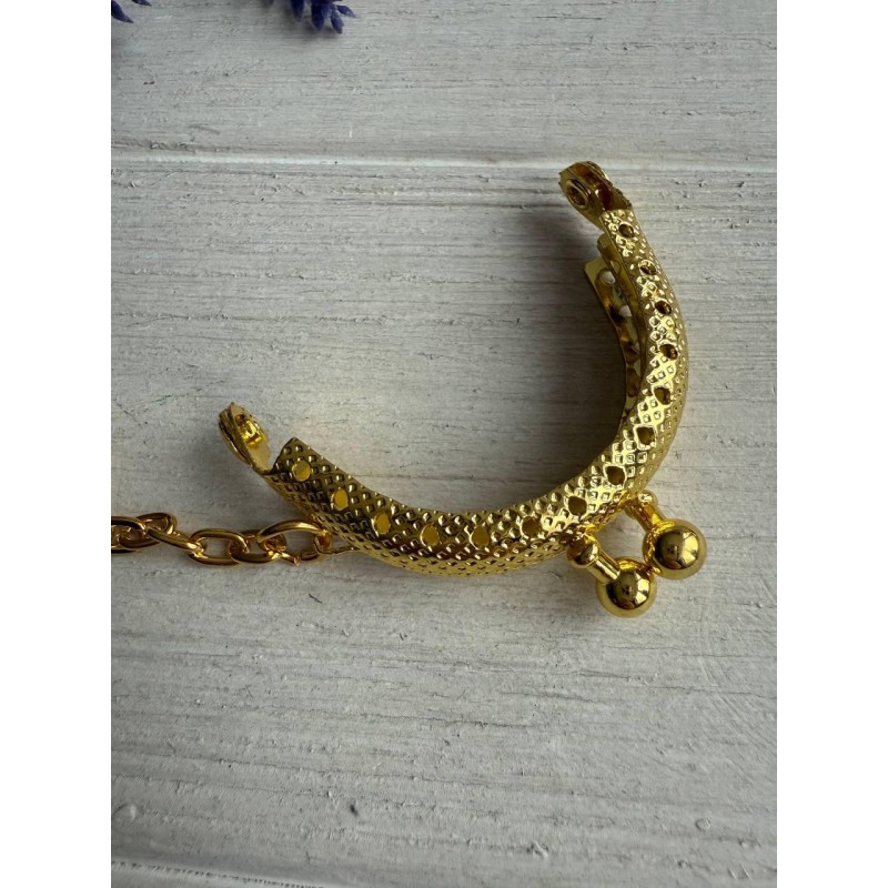 Фермуар брелок пришивний, лимонне золото  1 шт