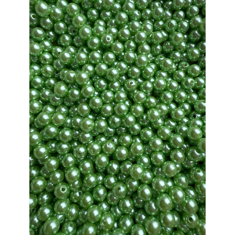 Намистини перлини на нитці "Люкс" 8 мм світло-зелені 500 грамів