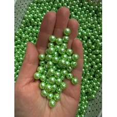 Намистини перлини на нитці "Люкс" 8 мм світло-зелені 500 грамів