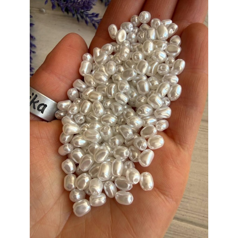 Намистини перли імітація " Барокко С09302 "  білі 500 грамів