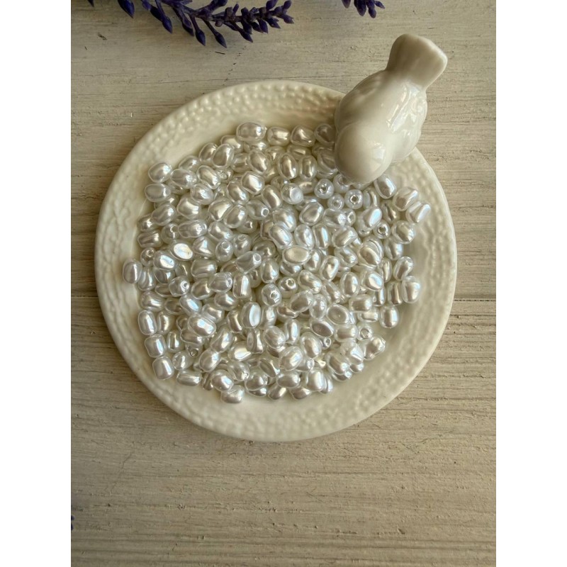 Намистини перли імітація " Барокко С09302 "  білі 500 грамів