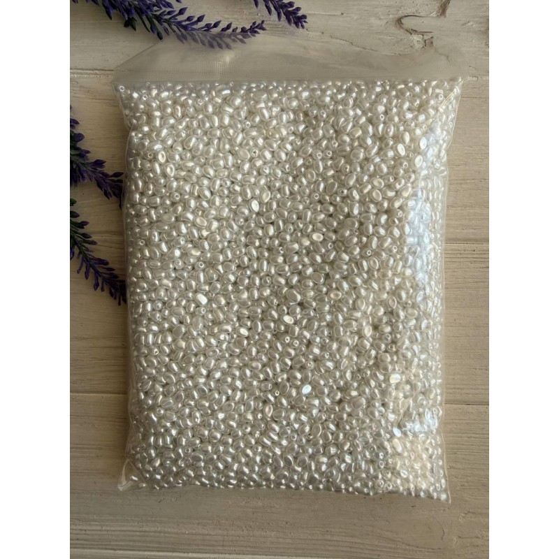 Намистини перли імітація " Барокко С09302 "  білі 500 грамів