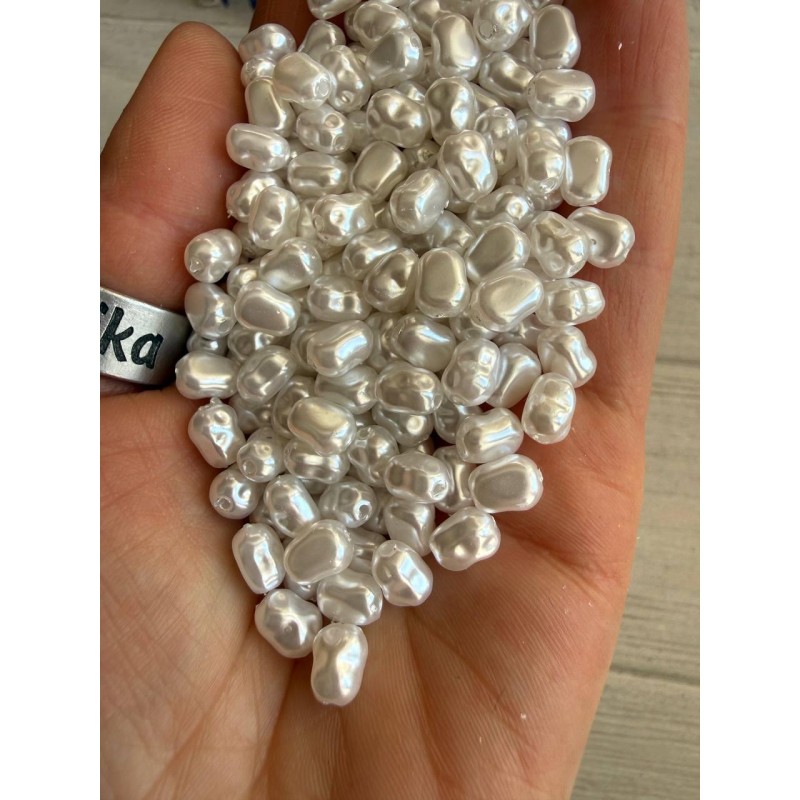 Намистини перли імітація " Барокко С09301 "  білі 500 грамів