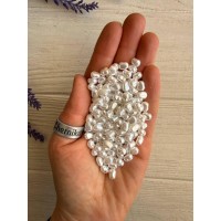 Бусины жемчуг имитация " Барокко С09301 "  белые   500 грам