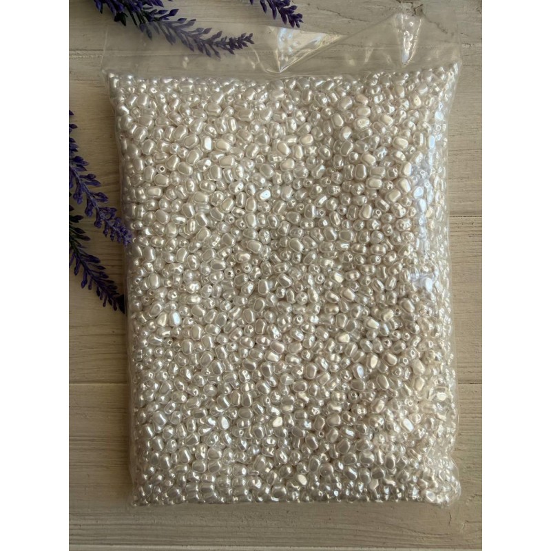 Намистини перли імітація " Барокко С09301 "  білі 500 грамів