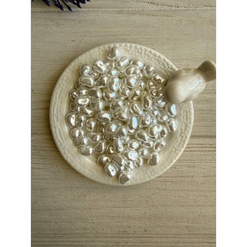 Намистини перли імітація " Барокко С09306 "  білі 500 грамів