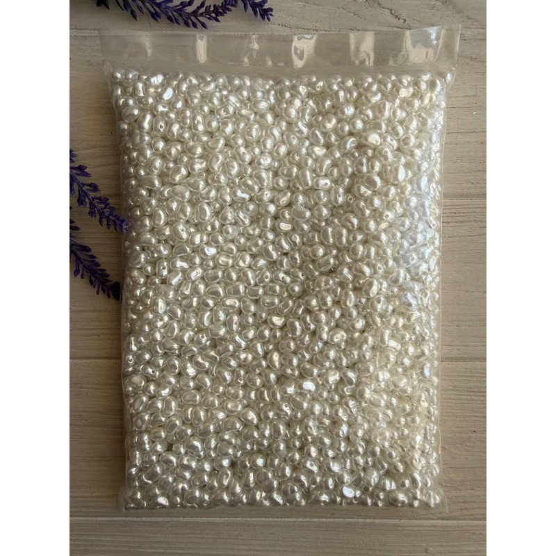 Намистини перли імітація " Барокко С09306 "  білі 500 грамів